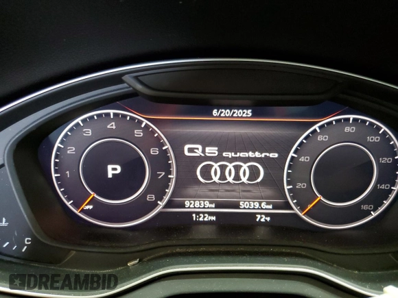 2018 Audi Q5 Premium Plus с VIN WA1BNAFY6J2221194, выставлен на аукционе Copart как лот 61436345 с пробегом 92 839 миль миль и Списание • Salvage title. История ставок и продаж доступна на DreamBid. Изображение 9.