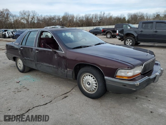1993 Buick Roadmaster Ltd with VIN 1G4BT5375PR407710, listed as a Copart auction lot 82696974 with 130,141 mi miles and Salvage Title. Bid and sale history available at DreamBid. Image 4.