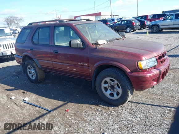 2002 Isuzu Rodeo S with VIN 4S2CK58W824301788, listed as a IAAI auction lot 41216681 with 171,615 mi miles and . Bid and sale history available at DreamBid. Image 1.