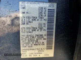 2019 Nissan Frontier SV z VIN 1N6DD0ER4KN792427, wystawiony jako Copart lot #56537675 z przebiegiem 70 570 mil mil oraz Szkoda całkowita • Salvage title. Historia ofert i sprzedaży dostępna na DreamBid. Obrazek 12.