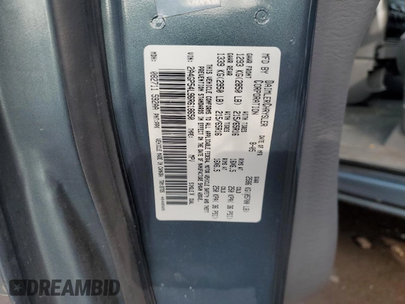2006 Chrysler Town & Country Touring with VIN 2A4GP54L96R618650, listed as a Copart auction lot 52519325 with 130,234 mi miles and Salvage title. Bid and sale history available at DreamBid. Image 13.