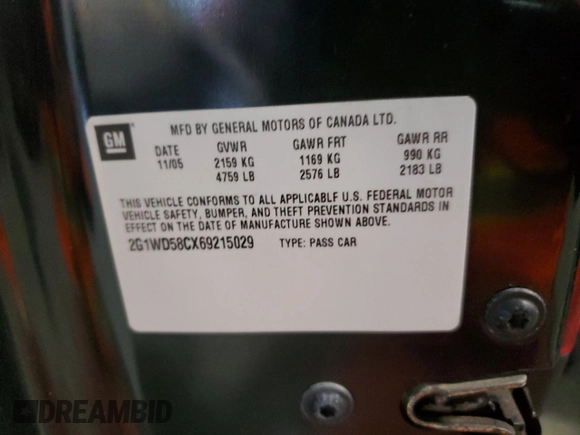 2006 Chevrolet Impala SS with VIN 2G1WD58CX69215029, listed as a Copart auction lot 45736845 with 142,115 mi miles and Clean Title. Bid and sale history available at DreamBid. Image 12.
