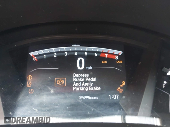 2018 Honda CR-V EX with VIN 2HKRW2H51JH664135, listed as a IAAI auction lot 42015075 with 94,996 mi miles. Bid and sale history available at carsss.com. Image 7.
