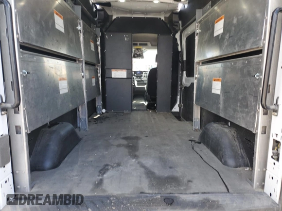 2023 Ford Transit Cargo with VIN 1FTBR2X88PKA66512, listed as a Copart auction lot 58451445 with 74,819 mi miles and Salvage title. Bid and sale history available at DreamBid. Image 10.
