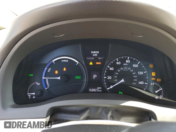 2013 Lexus RX 450h with VIN JTJZB1BA9D2008859, listed as a Copart auction lot 61040415 with 158,823 mi miles and Salvage title. Bid and sale history available at DreamBid. Image 9.