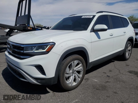 2022 Volkswagen Atlas SE z VIN 1V2WR2CAXNC541044, wystawiony jako Copart lot #54201345 z przebiegiem 65 386 mil mil oraz Szkoda całkowita • Salvage title. Historia ofert i sprzedaży dostępna na DreamBid. Obrazek 1.