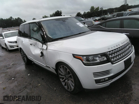 2017 Land Rover Range Rover Autobiography with VIN SALGV2FE0HA329973, listed as a IAAI auction lot 42619741 with 50,691 mi miles and . Bid and sale history available at DreamBid. Image 1.