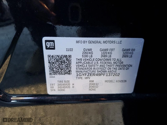 2023 Cadillac XT4 FWD Sport with VIN 1GYFZER49PF137202, listed as a Copart auction lot 46704555 with 17,233 mi miles and Salvage Title. Bid and sale history available at carsss.com. Image 13.