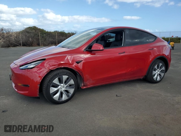 2021 Tesla Model Y Standard Range z VIN 5YJYGDED7MF111377, wystawiony jako Copart lot #45772075 z przebiegiem 34 331 mil mil oraz Szkoda całkowita • Salvage title. Historia ofert i sprzedaży dostępna na DreamBid. Obrazek 1.