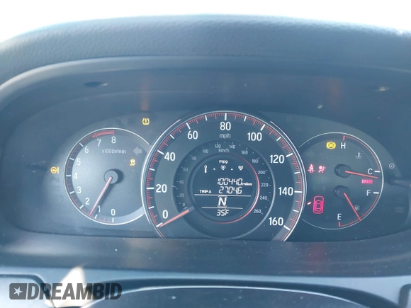 2016 Honda Accord Sport with VIN 1HGCR2F54GA025555, listed as a IAAI auction lot 41578350 with 100,440 mi miles and . Bid and sale history available at DreamBid. Image 7.