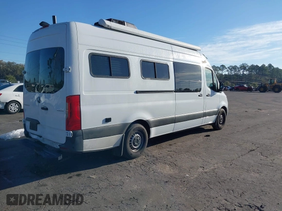 2021 Mercedes-Benz Sprinter Cargo with VIN W1Y4ECHYXMT078168, listed as a IAAI auction lot 41796015 with 14,472 mi miles and . Bid and sale history available at carsss.com. Image 4.