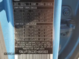 2014 Land Rover Range Rover Evoque Pure Plus with VIN SALVP2BG3EH895993, listed as a Copart auction lot 56411675 with 82,755 mi miles and Salvage title. Bid and sale history available at DreamBid. Image 13.