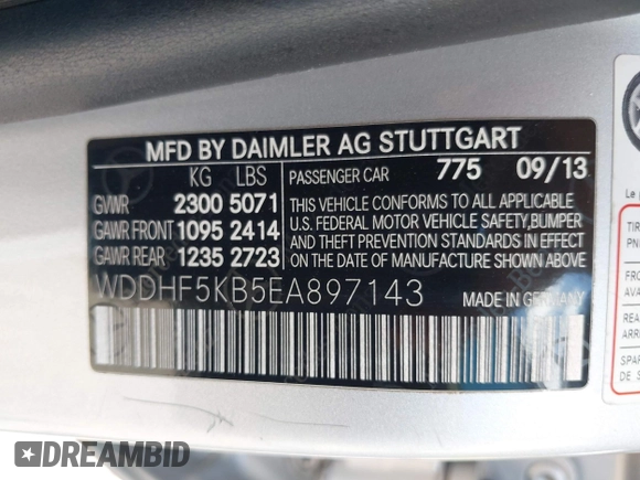 2014 Mercedes-Benz E 350 Sport с VIN WDDHF5KB5EA897143, выставлен на аукционе IAAI как лот 42451320 с пробегом 136 894 миль миль и . История ставок и продаж доступна на DreamBid. Изображение 9.