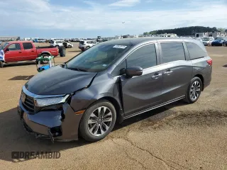 2024 Honda Odyssey EX-L with VIN 5FNRL6H6XRB016148, listed as a Copart auction lot 50639375 with 27,113 mi miles and Salvage Title. Bid and sale history available at DreamBid. Image 1.