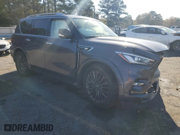 2022 Infiniti QX80 PREMIUM SELECT with VIN JN8AZ2AF0N9744083, listed as a Copart auction lot 85163084 with 0 mi miles and Salvage Title. Bid and sale history available at carsss.com. Image 4.