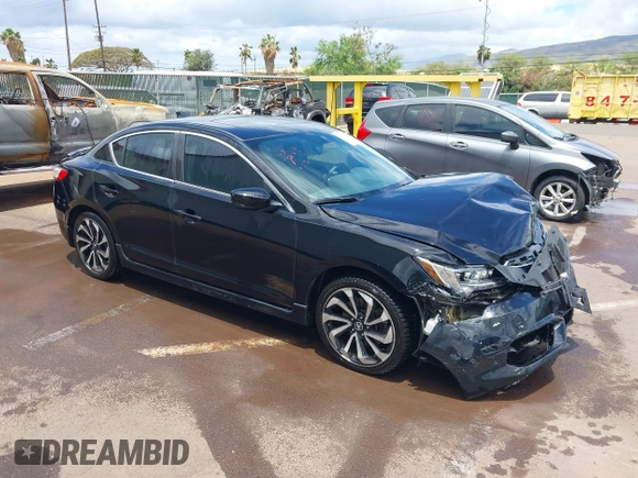 2017 Acura ILX w/Premium/A-SPEC Pkg with VIN 19UDE2F87HA006820, listed as a IAAI auction lot 39234501 with 44,058 mi miles. Bid and sale history available at carsss.com. Image 1.