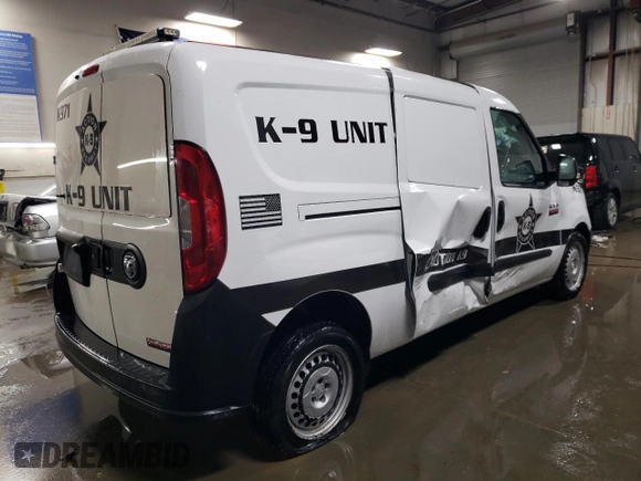 2016 Ram ProMaster City Cargo Tradesman with VIN ZFBERFAT9G6A94237, listed as a Copart auction lot 85283334 with 131,206 mi miles and Salvage title. Bid and sale history available at DreamBid. Image 3.