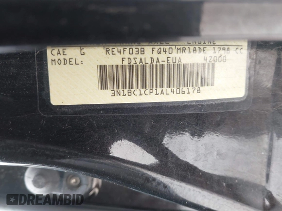 2010 Nissan Versa 1.8 S with VIN 3N1BC1CP1AL406178, listed as a IAAI auction lot 41531401 with 229,075 mi miles. Bid and sale history available at carsss.com. Image 9.