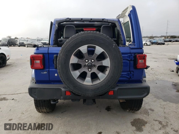 2020 Jeep Wrangler Unlimited Sahara with VIN 1C4HJXEN0LW148812, listed as a Copart auction lot 44254895 with 0 mi miles and Salvage Title. Bid and sale history available at carsss.com. Image 6.
