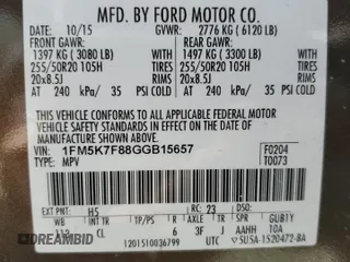 2016 Ford Explorer Limited with VIN 1FM5K7F88GGB15657, listed as a Copart auction lot 52747395 with 164,096 mi miles and Salvage Title. Bid and sale history available at DreamBid. Image 13.