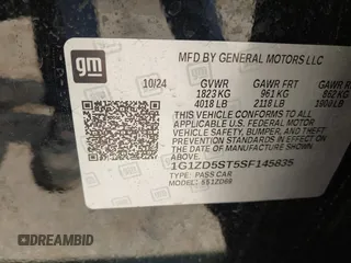 2025 Chevrolet Malibu LT with VIN 1G1ZD5ST5SF145835, listed as a IAAI auction lot 42127886 with 12,818 mi miles and . Bid and sale history available at DreamBid. Image 9.