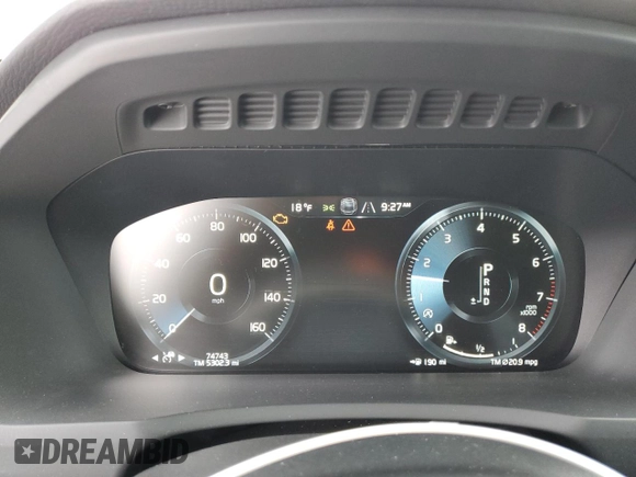 2020 Volvo XC90 Momentum with VIN YV4102PK7L1609198, listed as a Copart auction lot 88312475 with 74,743 mi miles and Salvage Title. Bid and sale history available at carsss.com. Image 9.