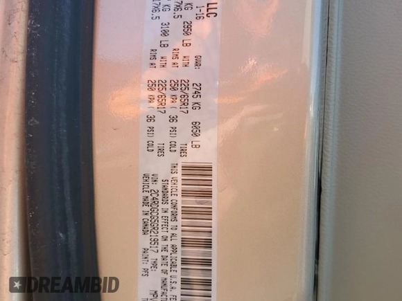 2016 Dodge Grand Caravan SXT with VIN 2C4RDGCG5GR219517, listed as a Copart auction lot 50052405 with 104,552 mi miles and Salvage Title. Bid and sale history available at DreamBid. Image 13.