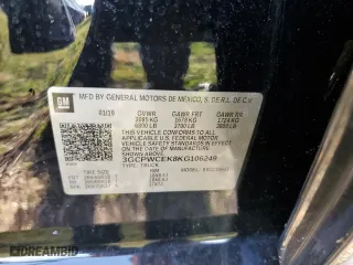 2019 Chevrolet Silverado 1500 LT with VIN 3GCPWCEK8KG106249, listed as a Copart auction lot 77646124 with 86,749 mi miles and Non Repairable. Bid and sale history available at carsss.com. Image 12.