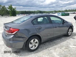 2013 Honda Civic LX with VIN 2HGFB2F58DH509100, listed as a Copart auction lot 60142585 with 154,973 mi miles and Salvage title. Bid and sale history available at DreamBid. Image 3.