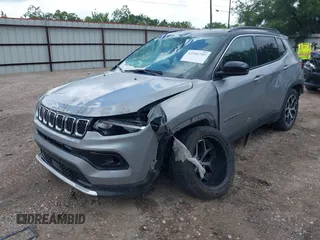 2024 Jeep Compass Limited с VIN 3C4NJDCN0RT610787, выставлен на аукционе IAAI как лот 42506705 с пробегом 54 843 миль миль и . История ставок и продаж доступна на DreamBid. Изображение 2.
