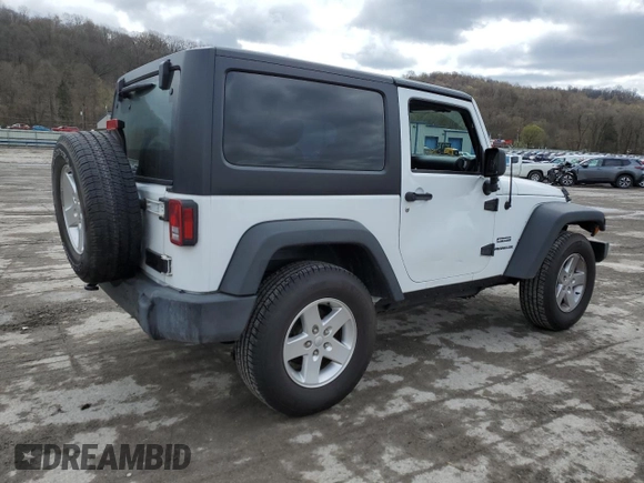 2015 Jeep Wrangler Sport with VIN 1C4AJWAG5FL761338, listed as a Copart auction lot 53123515 with 93,677 mi miles and Salvage Title. Bid and sale history available at carsss.com. Image 3.