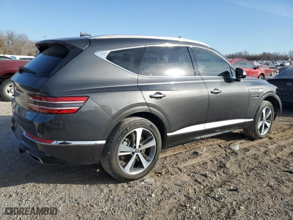 2022 Genesis GV80 with VIN KMUHBDSB6NU094756, listed as a Copart auction lot 86864624 with 23,345 mi miles and Salvage Title. Bid and sale history available at carsss.com. Image 3.