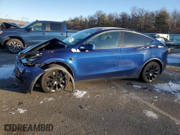 2021 Tesla Model Y Long Range with VIN 5YJYGDEE3MF089578, listed as a Copart auction lot 41381095 with 52,258 mi miles and Salvage Title. Bid and sale history available at DreamBid. Image 1.