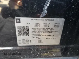 2018 Chevrolet Traverse LT Leather with VIN 1GNEVHKW7JJ160015, listed as a Copart auction lot 45685755 with 80,569 mi miles and Salvage Title. Bid and sale history available at carsss.com. Image 14.
