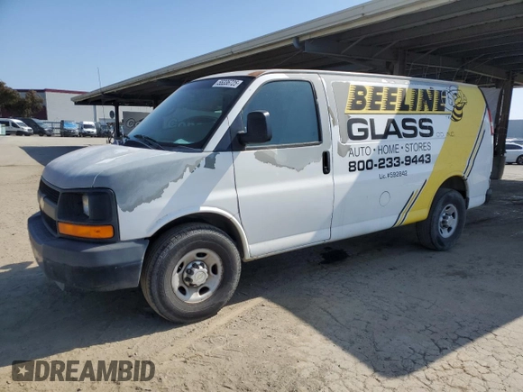 2011 Chevrolet Express Cargo with VIN 1GCWGFBA5B1173914, listed as a Copart auction lot 55336725 with 198,702 mi miles and Clean Title. Bid and sale history available at carsss.com. Image 1.