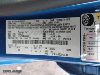 2011 Ford Fiesta SES with VIN 3FADP4FJ8BM119571, listed as a IAAI auction lot 41997018 with 108,487 mi miles. Bid and sale history available at carsss.com. Image 9.