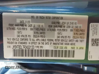 2024 Mazda CX-5 S Premium with VIN JM3KFBDL7R0422133, listed as a IAAI auction lot 42103114 with 37,346 mi miles and . Bid and sale history available at DreamBid. Image 9.