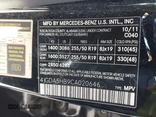 2012 Mercedes-Benz M 350 z VIN 4JGDA5HB9CA020646, wystawiony jako IAAI lot #41664629 z przebiegiem 113 786 mil mil oraz . Historia ofert i sprzedaży dostępna na DreamBid. Obrazek 9.