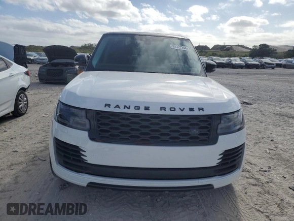 2019 Land Rover Range Rover с VIN SALGS5RE1KA520816, выставлен на аукционе Copart как лот 84727244 с пробегом 35 247 миль миль и Списание • Salvage title. История ставок и продаж доступна на DreamBid. Изображение 5.