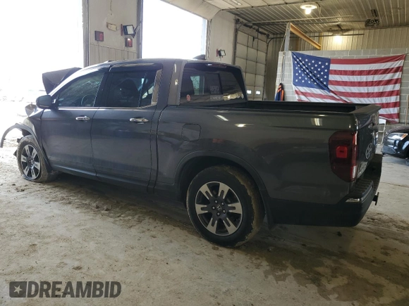 2018 Honda Ridgeline RTL-E z VIN 5FPYK3F77JB007492, wystawiony jako Copart lot #43716475 z przebiegiem Nie podano mil oraz Szkoda całkowita • Salvage title. Historia ofert i sprzedaży dostępna na DreamBid. Obrazek 2.