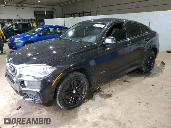 2016 BMW X6 xDrive50i with VIN 5UXKU6C51G0R34443, listed as a Copart auction lot 66511594 with 129,083 mi miles and Salvage Title. Bid and sale history available at carsss.com. Image 1.