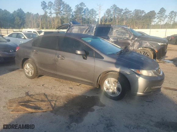 2013 Honda Civic Sdn LX with VIN 19XFB2F54DE252639, listed as a Copart auction lot 48790465 with 157,602 mi miles and Salvage Title. Bid and sale history available at carsss.com. Image 4.