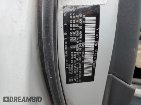 2012 Subaru Tribeca Limited with VIN 4S4WX9GD8C4401209, listed as a Copart auction lot 79505404 with 170,948 mi miles and Salvage title. Bid and sale history available at DreamBid. Image 15.