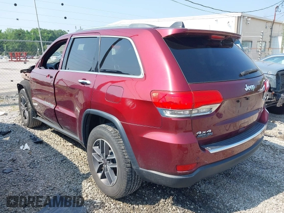 2019 Jeep Grand Cherokee Limited with VIN 1C4RJFBG9KC554415, listed as a IAAI auction lot 42417332 with 136,370 mi miles and . Bid and sale history available at DreamBid. Image 3.