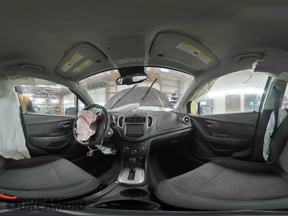 2015 Chevrolet Trax LS with VIN 3GNCJKSB8FL229999, listed as a Copart auction lot 45840835 with 109,423 mi miles and Salvage Title. Bid and sale history available at carsss.com. Image 16.
