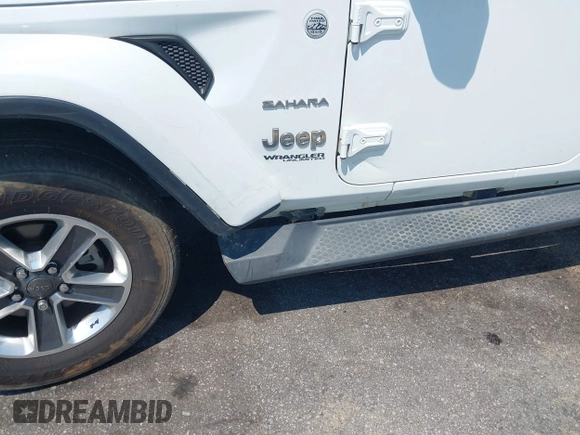 2018 Jeep Wrangler Unlimited Sahara with VIN 1C4HJXEG6JW112976, listed as a IAAI auction lot 42559123 with 76,066 mi miles and . Bid and sale history available at DreamBid. Image 6.