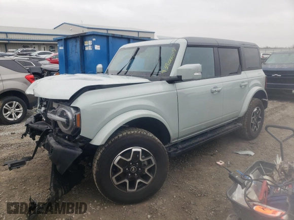 2024 Ford Bronco Outer Banks with VIN 1FMEE8BP2RLA21794, listed as a Copart auction lot 43906625 with 5,947 mi miles and Salvage title. Bid and sale history available at DreamBid. Image 1.
