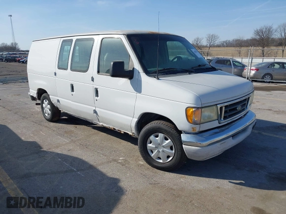 2003 Ford Econoline Cargo with VIN 1FTRE14213HA14635, listed as a IAAI auction lot 41805091 with 108,748 mi miles and . Bid and sale history available at DreamBid. Image 1.
