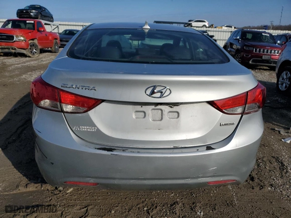 2012 Hyundai Elantra Limited with VIN 5NPDH4AE8CH132720, listed as a Copart auction lot 44357175 with 181,657 mi miles and Salvage Title. Bid and sale history available at carsss.com. Image 6.