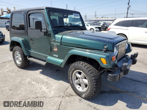 2000 Jeep Wrangler Sahara z VIN 1J4FA59S1YP746043, wystawiony jako Copart lot #58842665 z przebiegiem 148 348 mil mil oraz Szkoda całkowita • Salvage title. Historia ofert i sprzedaży dostępna na DreamBid. Obrazek 4.